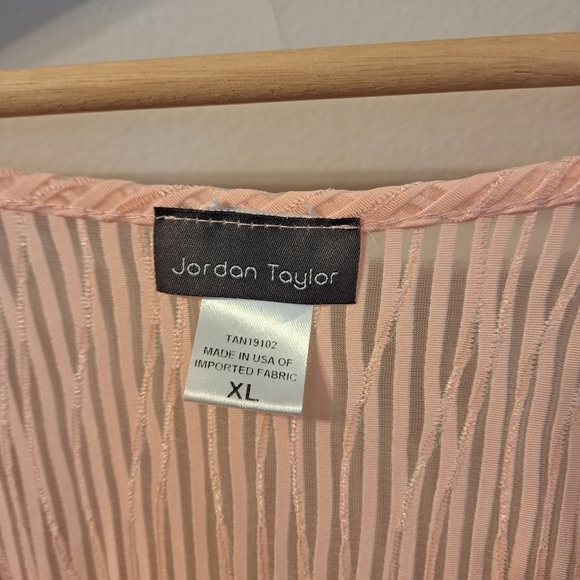 JORDAN Taylor Pink Sheer Swimsuit Cover Up V-neck  Size XL - Picture 4 of 6